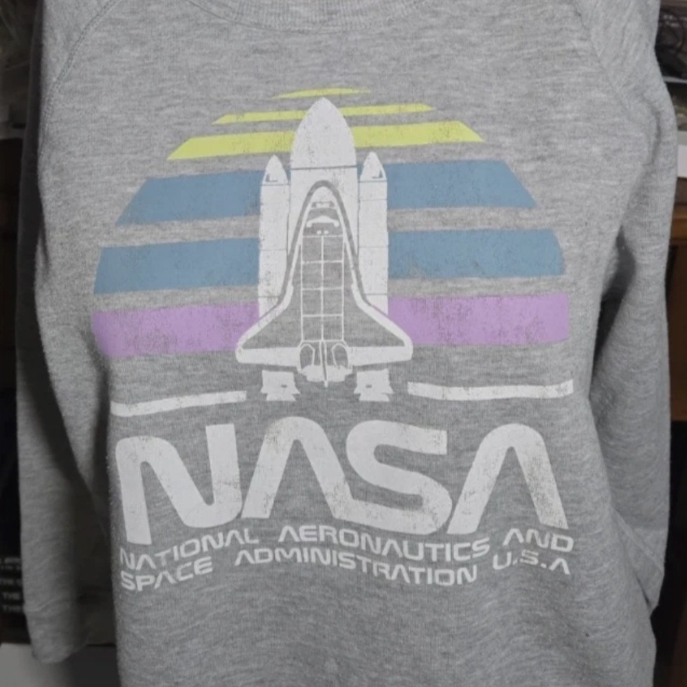 Grayson Threads Gray Crewneck Sweater with NASA Design